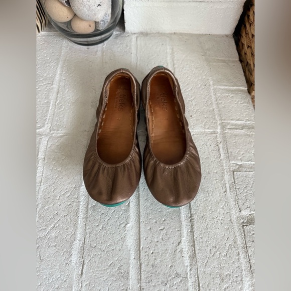 Tieks by Gavrieli Foldable Scrunch Ballet Flats Metallic Bronze Sz 7 - Picture 2 of 10